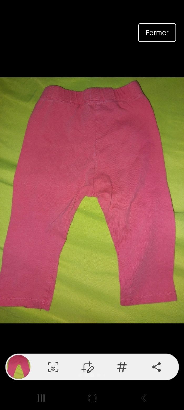 Lot robe blanc cassé et legging rose corail - photo numéro 3