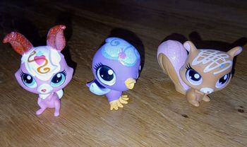 Lot de 3 personnages Little Petshop pailletés