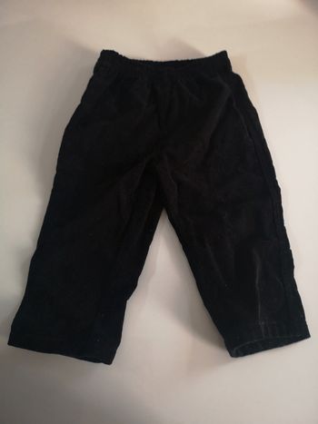 pantalon velours bleu foncé/noir enfant