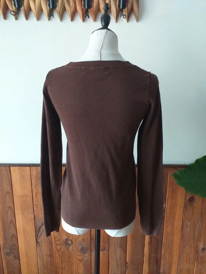 Pull marron col rond - photo numéro 3