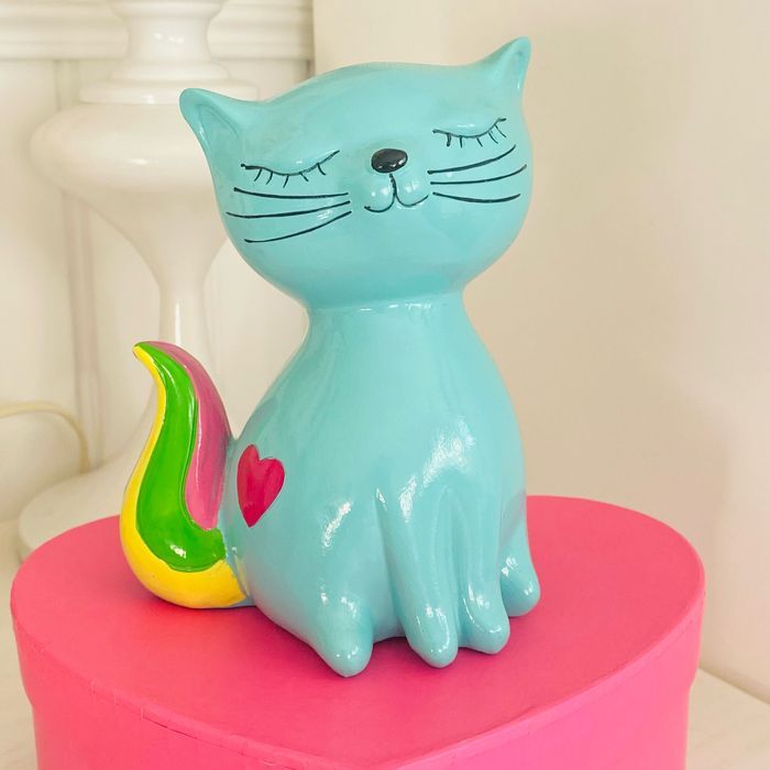 Tirelire chat siamois peint main