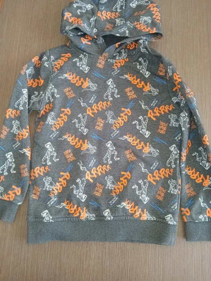 Sweat a capuche dinosaure garçon 8 ans