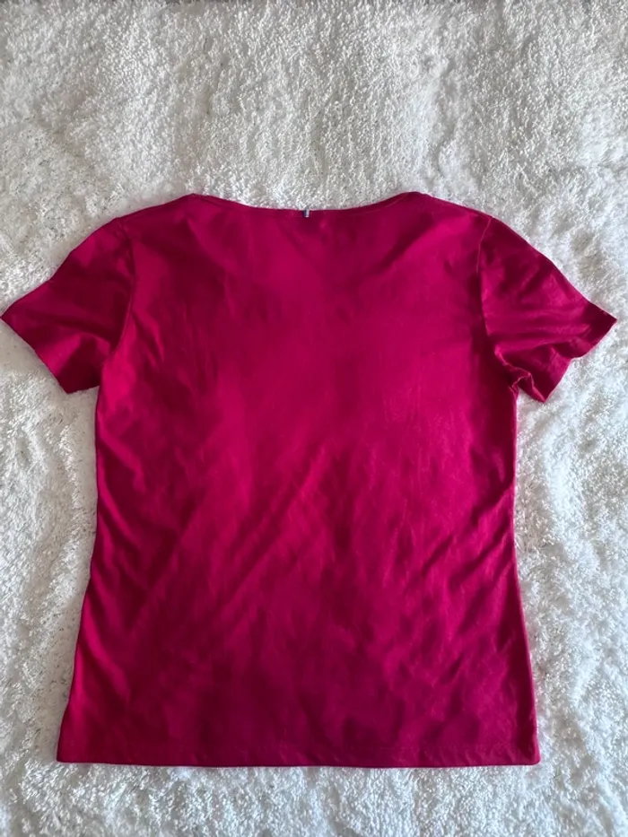 T-shirt fuchsia Le Coq Sportif – Taille M – Coupe féminine & dynamique - photo numéro 4