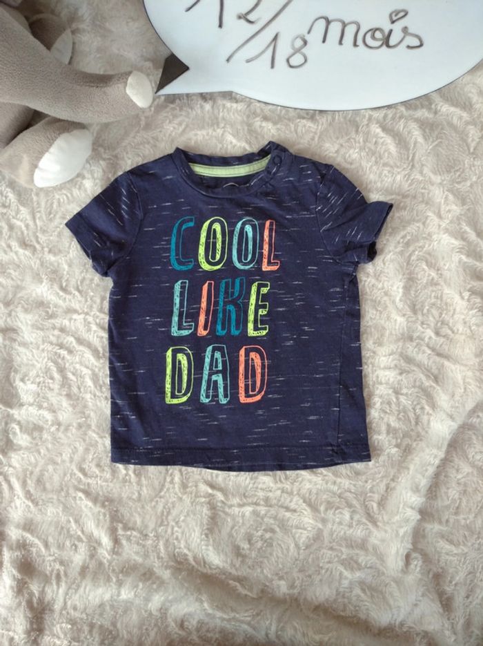 Tee shirt chemise manches courtes Garçon 12/18 mois Cool like Dad Papa Baby club - photo numéro 2