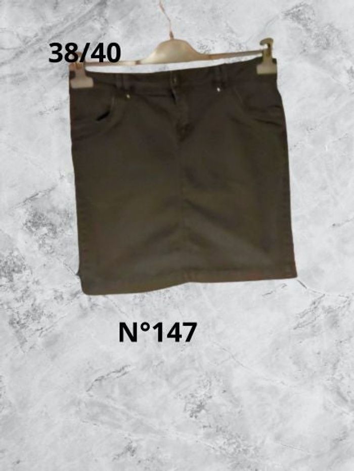 N°147 Jupe jean grise T38/40. Camaïeu.