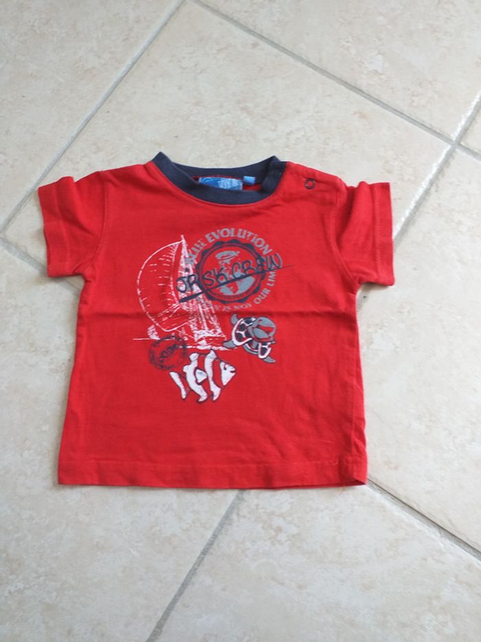 Tshirt manches courtes rouge 12 mois