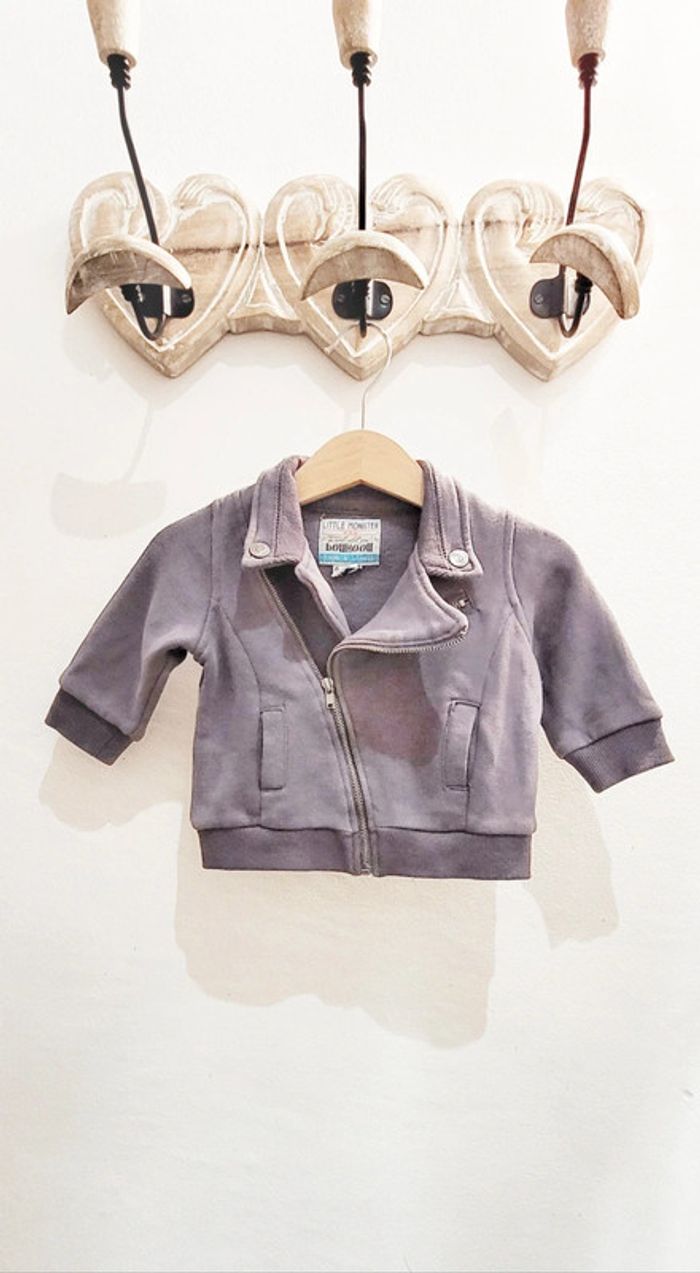 Blouson perfecto gris Tape à l'Oeil