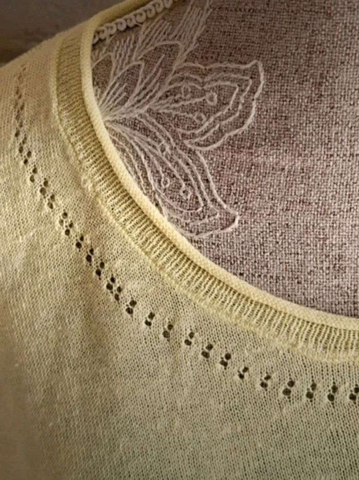 Pull léger en lin jaune vert anis La Redoute S 36 - photo numéro 6