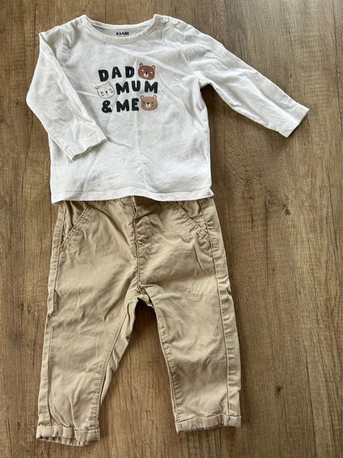 Ensemble pantalon t-shirt manches longues 9 mois