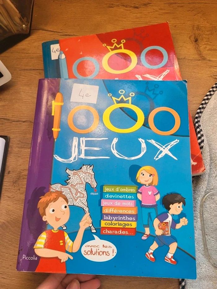 Lot de 2 gros livres de 1000 jeux et coloriages