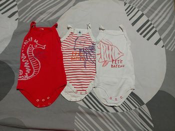 Lot de 3 bodies Petit bateau 9 mois