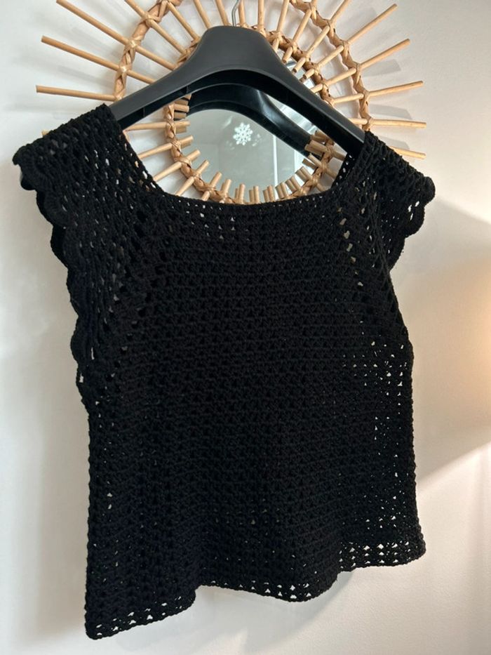 T-shirt en maille crochet tricot Mango - photo numéro 3