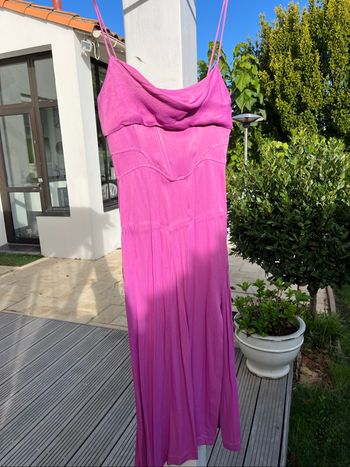 Robe longue rose