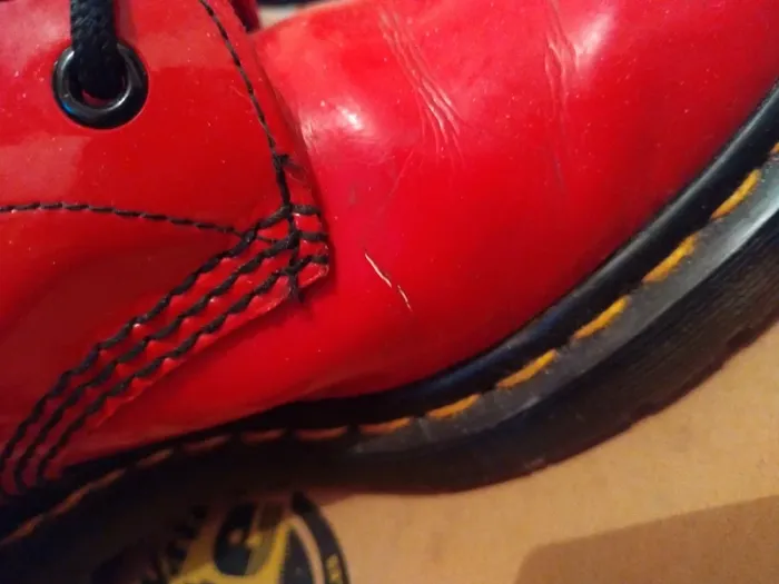 Doc Martens dr dc rouge red vernis rock cerise Cherry - photo numéro 2