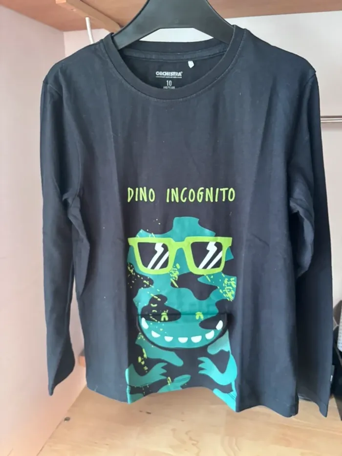 🦖 t-shirt ML noir • orchestra • 10 ans - photo numéro 3