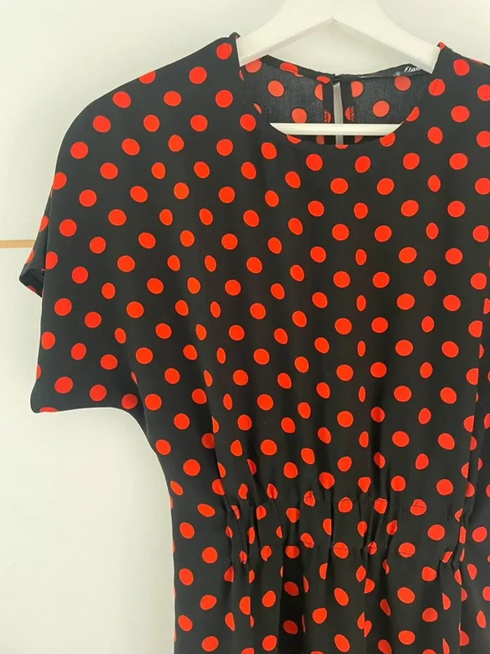 Robe noire à pois rouge 34 Etam - photo numéro 3