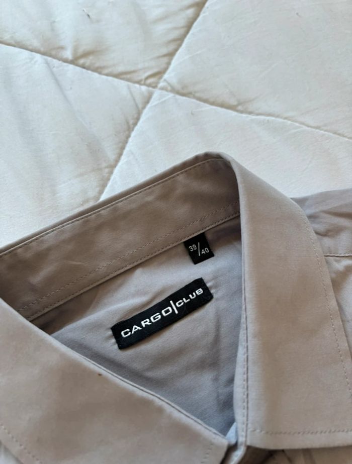 Chemise cargo club début 2000 y2k homme gris clair regular fit classique taille M 39/40 - photo numéro 2