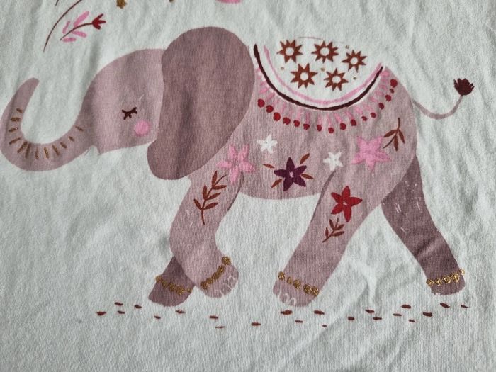 T-shirt à manches longues fille - Taille 12 ans (152cm) - DPAM - Blanc et rose - photo numéro 8