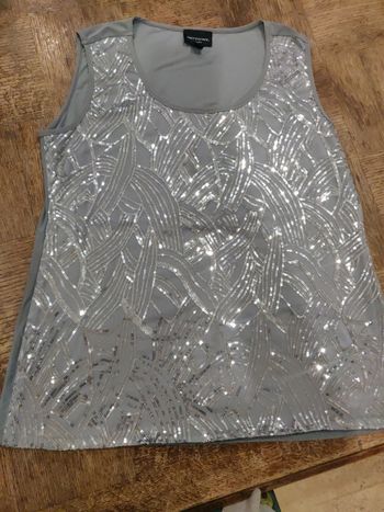 Débardeur grande taille sequins argentés taille XL