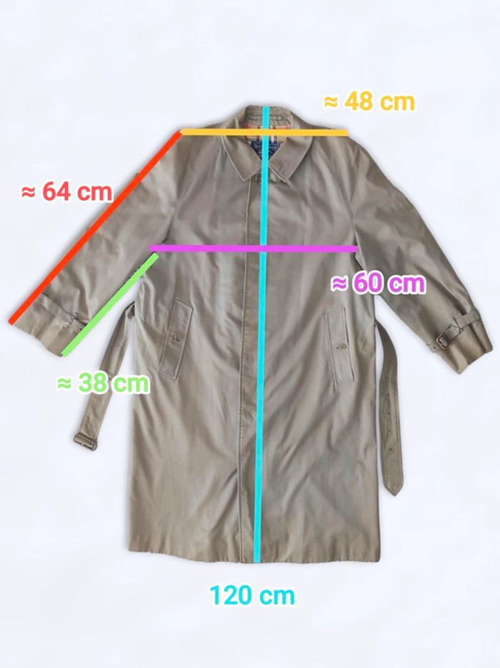 Manteau long trench kaki vintage / Burberry - 42/XL à 44/XXL - photo numéro 14