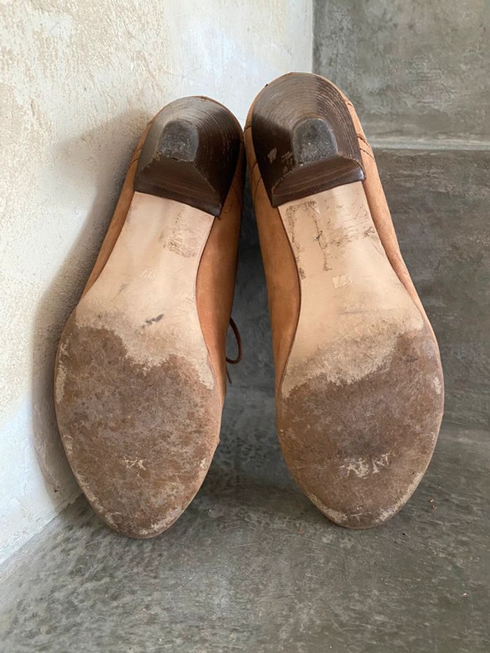 Bottines en cuir daim beige camel San Marina 37 - photo numéro 9