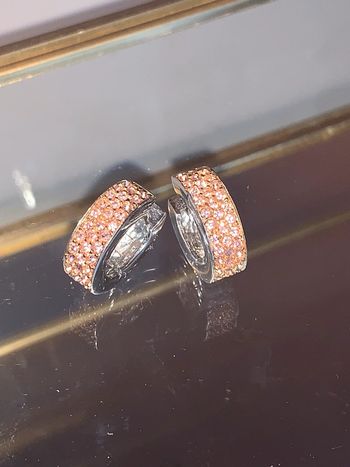 Créoles argent massif pavage cubic zirconia