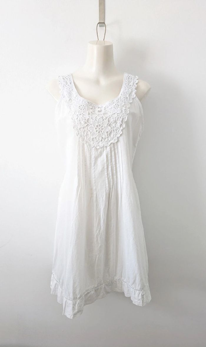 Robe d'été blanche robe de plage en coton - taille unique