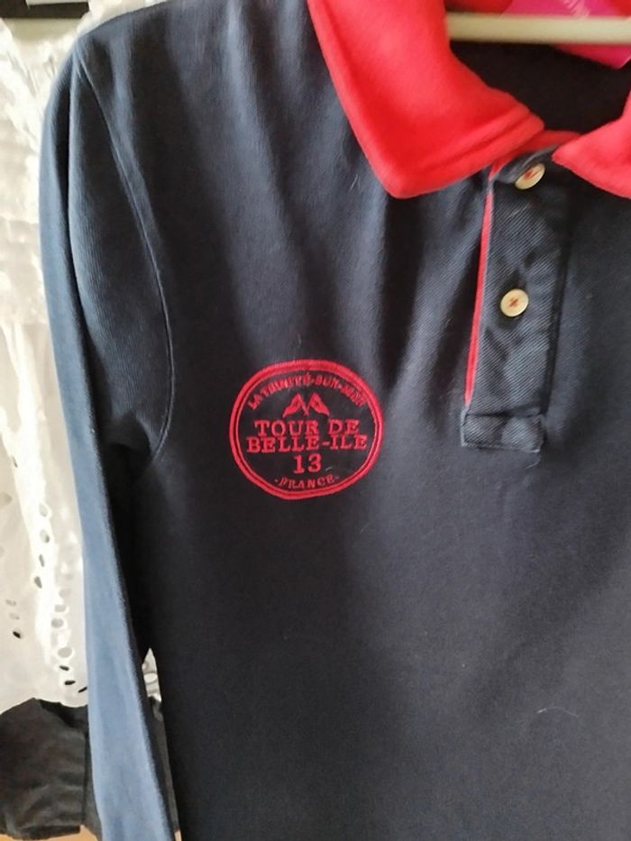 Polo rouge et marine Tour de Belle-Île taille S - photo numéro 3