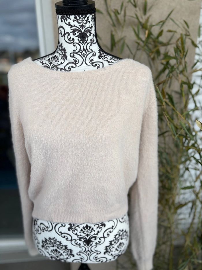 Magnifique pull beige femme en pilou pilou, ikoone et Bianka , taille unique (parfait pour 36/38) - photo numéro 3