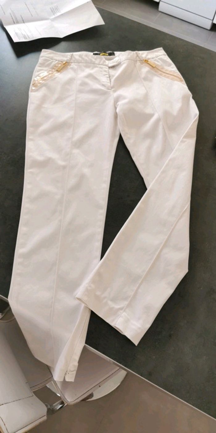 Pantalon blanc Versace
