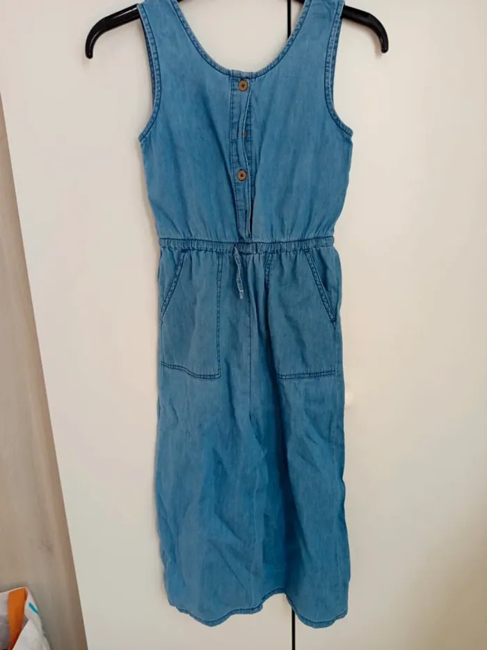 Salopette en jean patte d'éf