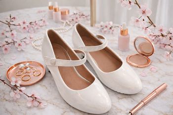 👠 Chaussures blanches vernies à bride – Taille 34