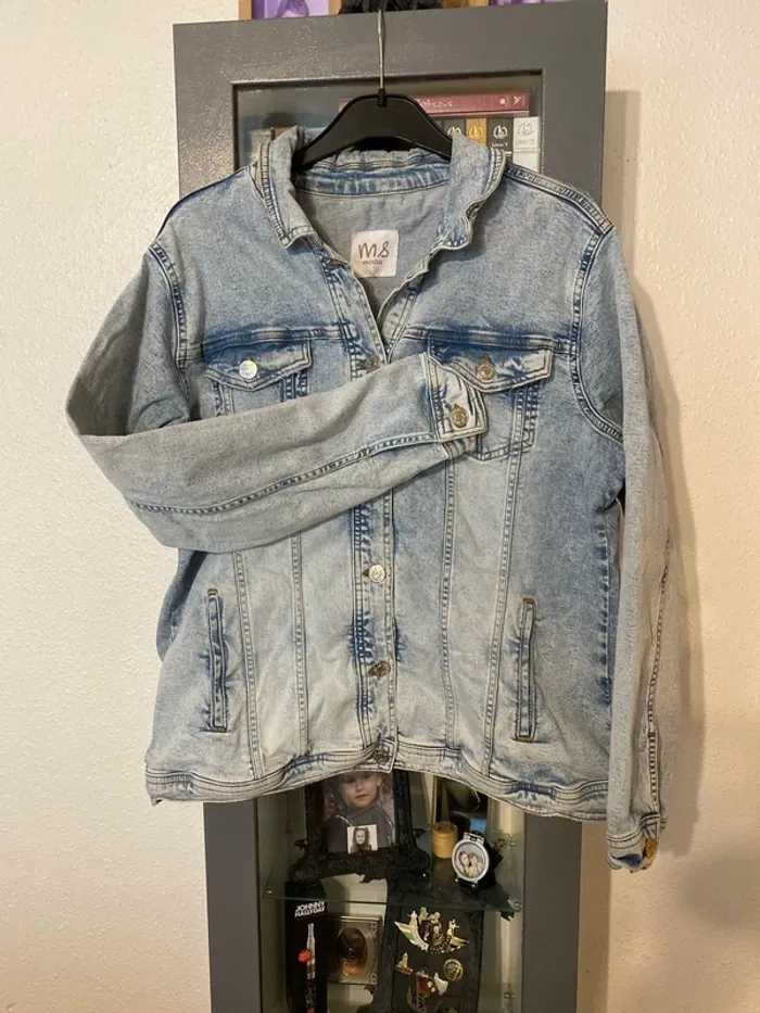 veste en jean bleu délavé M&S mode 48