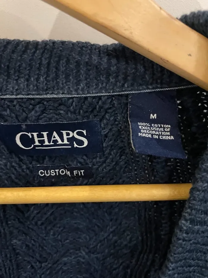 Knit cardigan navy blue Chaps size M - photo numéro 2