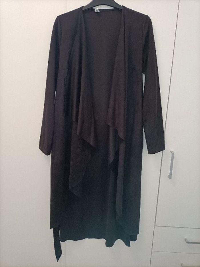 Veste longue marron foncé