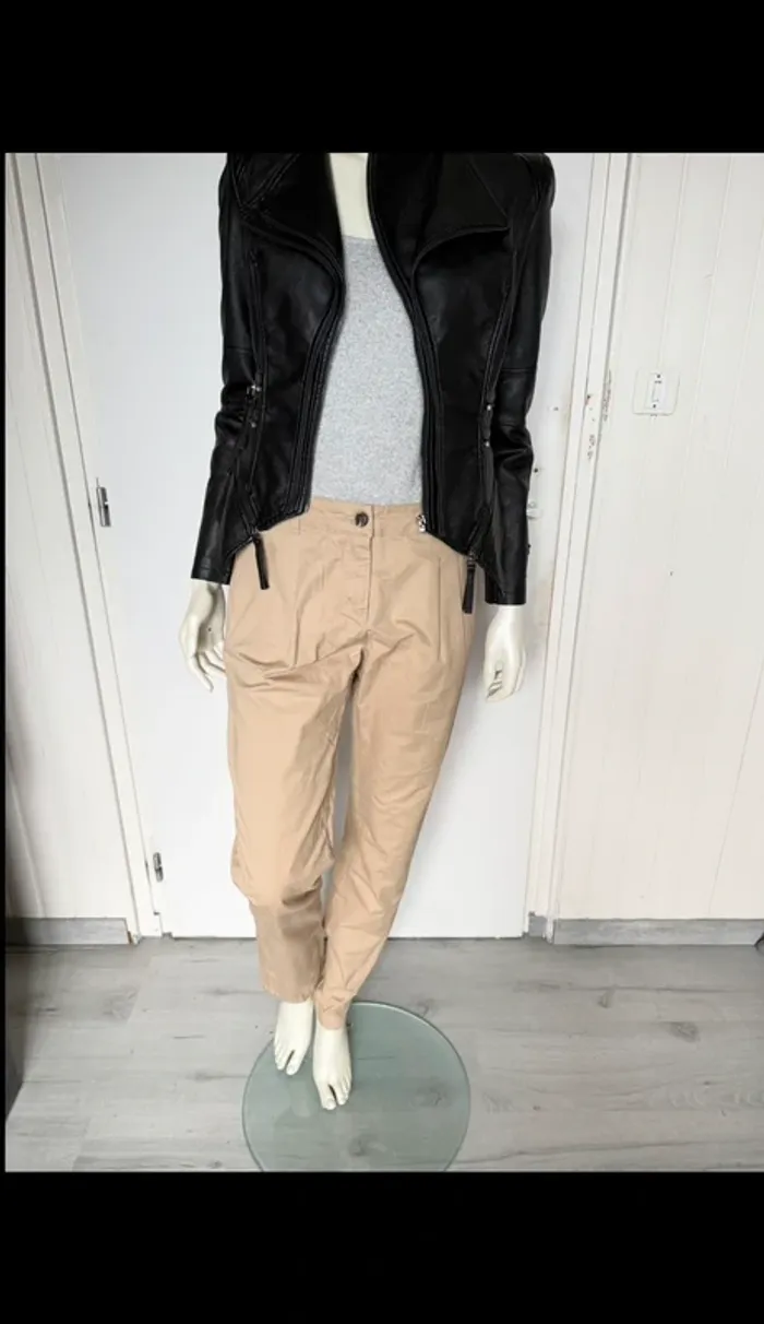 Pantalon chino ONLY femme – Taille 38/34 – beige – Neuf avec étiquette - photo numéro 4