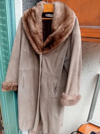 Veste longue femme en daim