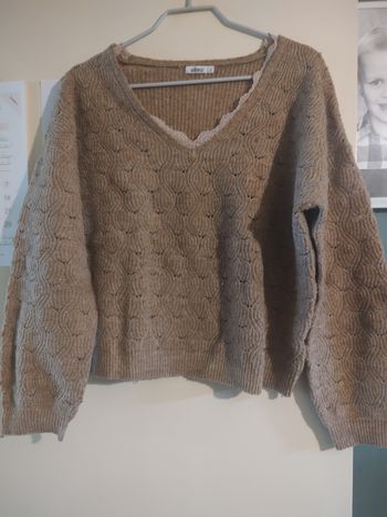 Pull femme couleur beige – Gémo – Taille L ✨