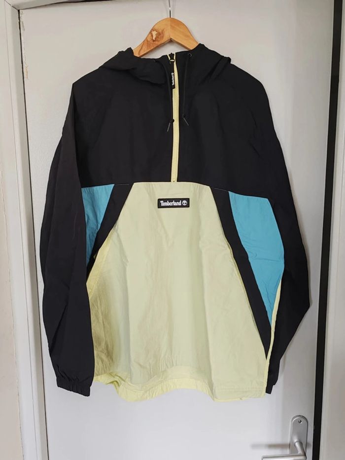 K-Way Imperméable Quart Zip Timberland Taille L Noir et Jaune - photo numéro 3