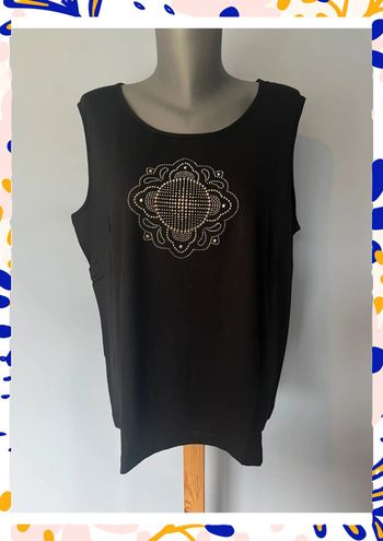 Débardeur noir Eugen Klein ~ Taille L/XL – Motifs brillants