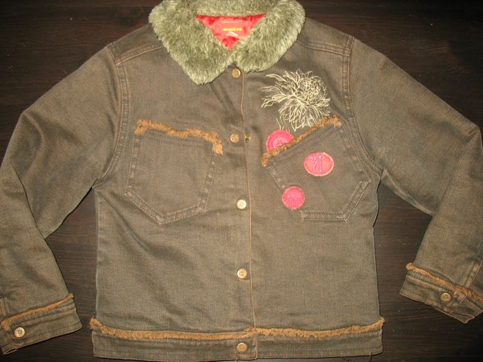 VESTE EN JEAN MARRON FONCÉ FILLE "MARÈSE" - 6 ANS - n°01 - photo numéro 2