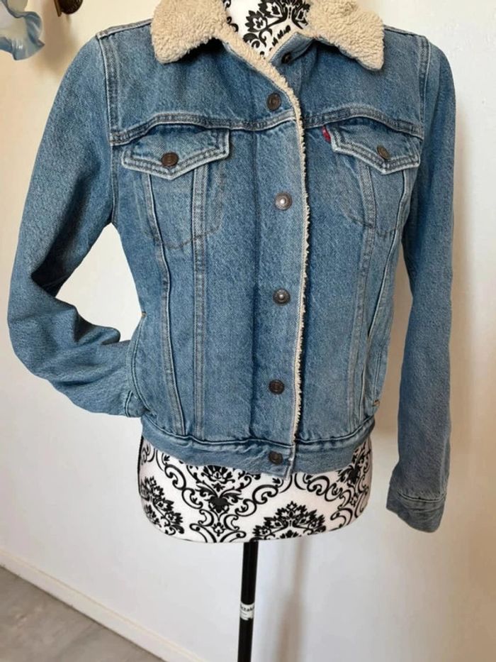 Veste en jeans bleu délavé femme taille S - photo numéro 2