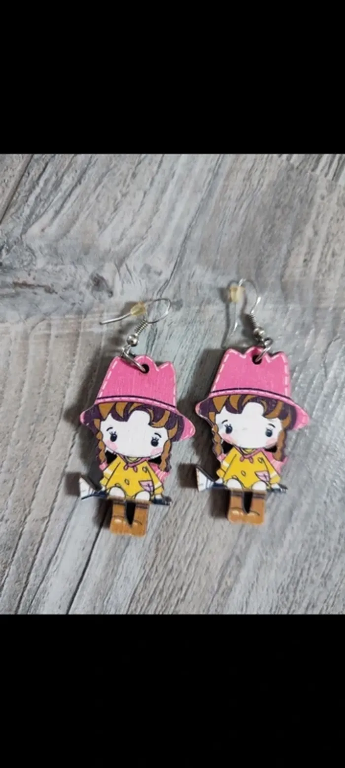 Boucles d'oreilles en bois