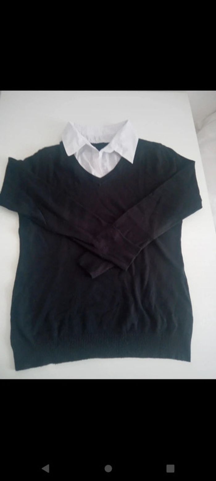 Pull col chemise femme