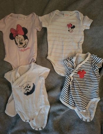 Lot 4 bodies manches courtes 1mois