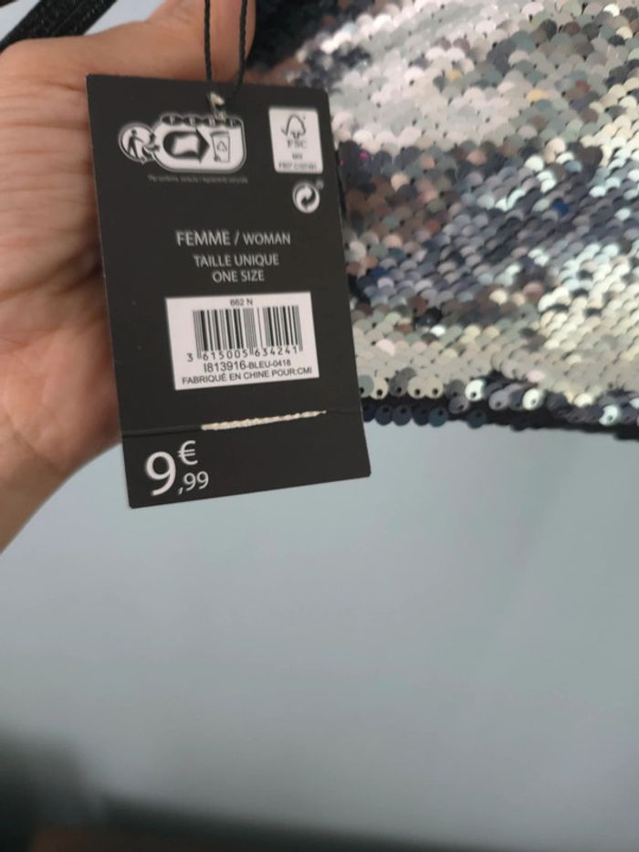 Magnifique pochette sequins réversible neuve avec étiquette - photo numéro 8