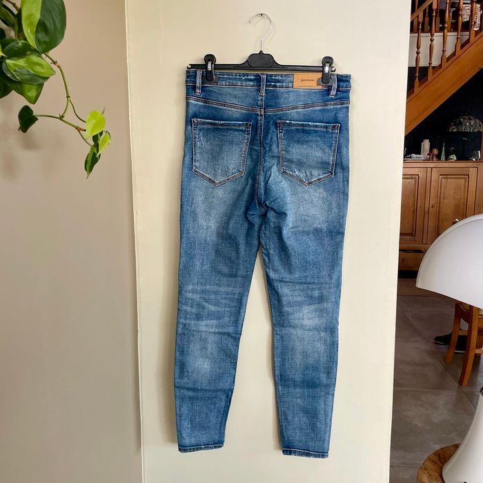 Jean skinny Stradivarius Super High Waist Taille 40 délavé bleu coton stretch V052 - photo numéro 7