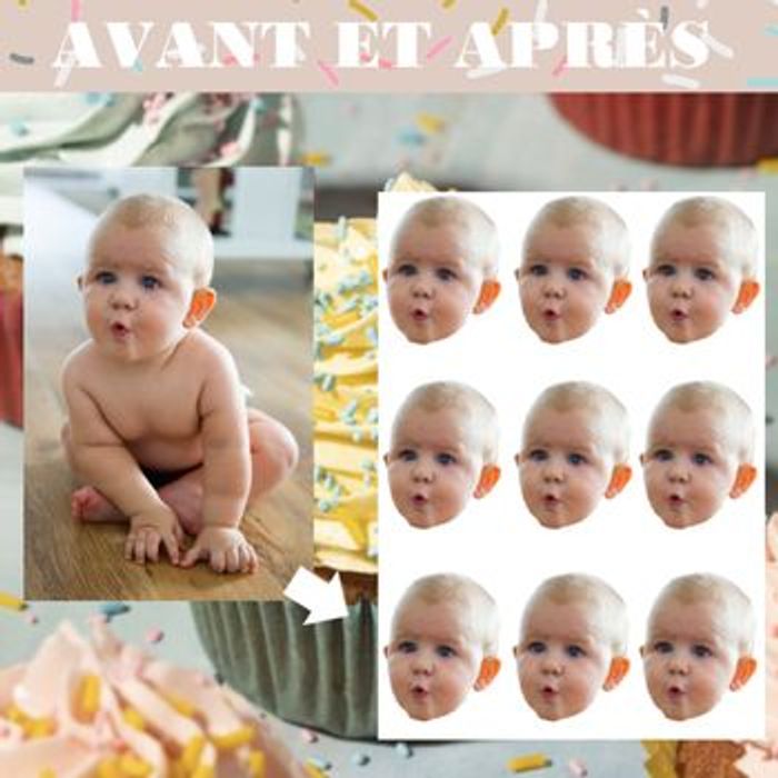 Visage cupcake personnalisé - photo numéro 4