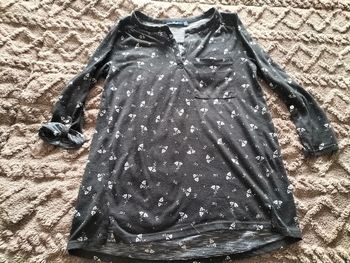 Blouse noire grise Kiabi S