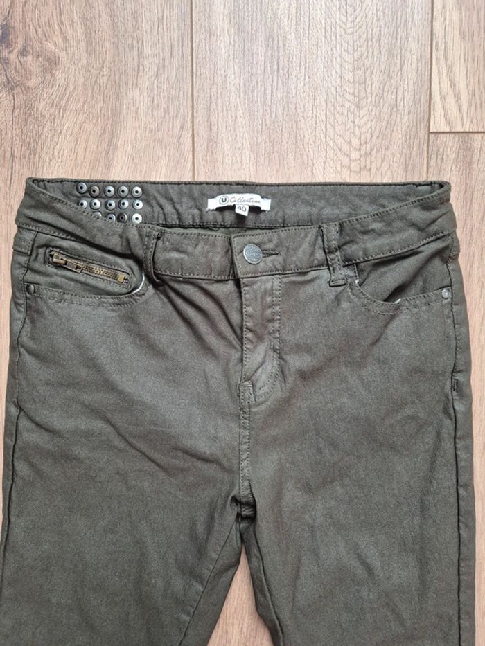 Pantalon enduit skinny kaki u collection - photo numéro 3